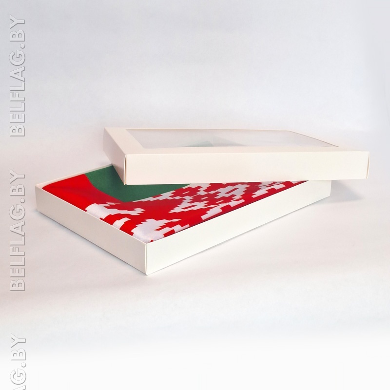 Подарочная коробка 350×250×40 мм, с окном для флага, самосборная Подарочная коробка 350×250×40 мм, с окном для флага, самосборная