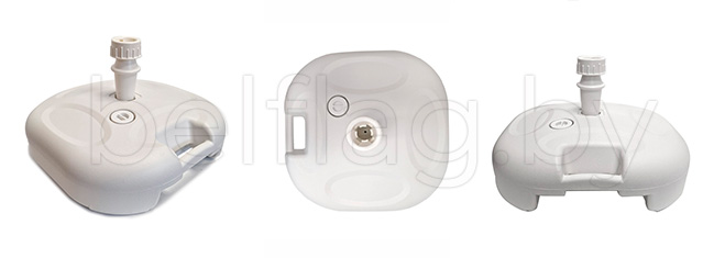 Белое пластиковое наливное основание 20 кг для флага-виндера