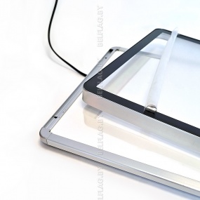 Световой короб / лайтбокс / рамка с LED-подсветкой A3 (30×40 см), цвет серебро