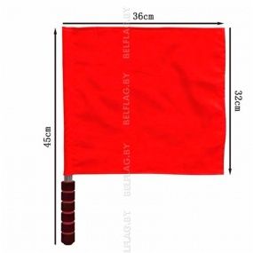 Флажок сигнальный, нерж., мягкая ручка, красный