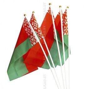 Флажок РБ на пластиковом древке, размер 20×40 см