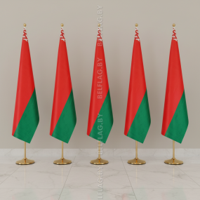 Флаг Беларуси из атласа с металлической подставкой