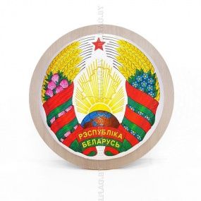 Герб Республики Беларусь д. 35 см объемный на атласе (дуб)