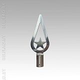 Навершие металлическое под серебро, наконечник на флагшток, полированное FR3-S