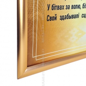 Флаг, герб и гимн Беларуси — на ткани Атлас, рамка A1 (золото)