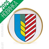 Герб г. Солигорска д. 30 см в золотой раме Герб г. Солигорска д. 30 см в золотой раме