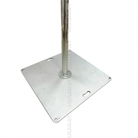 Флагшток телескопический 5 м (нерж. сталь, хром) с баннерным плечом и основанием