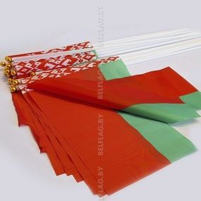 Флажок РБ на пластиковом древке, размер 20×40 см