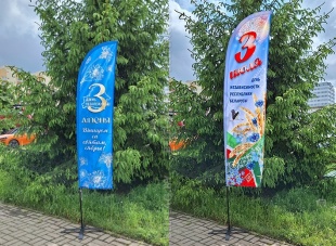 Флагшток виндер, высота 4,5 м с флагом Парус