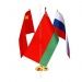 Флагшток настольный, металлический, трехрожковый 32 см, золото