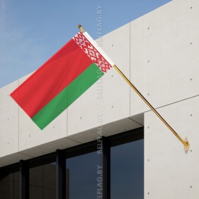 Флагшток фасадный из нерж. стали, 150см, с баннерным плечом 100см и кронштейном, золото