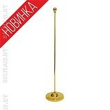 Флагшток настольный, однорожковый 35 см, с навершием шар, золото DR35G
