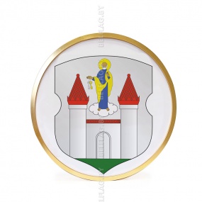 Герб г. Борисова д. 30 см в золотой раме Герб г. Борисова д. 30 см в золотой раме