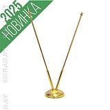 Флагшток настольный, металлический, двухрожковый, 32 см, золото