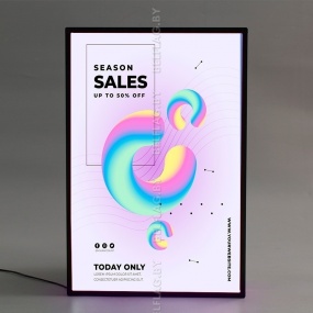 Световой короб / лайтбокс / рамка с LED-подсветкой 50×70 см, цвет серебро Световой короб / лайтбокс / рамка с LED-подсветкой 50×70 см, цвет серебро