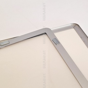 Рамка алюминиевая с прозрачным пласт. экраном на магнитах, размер 40*60см, толщина 14 мм, цвет черный/серебро