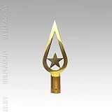 Навершие металлическое под золото, наконечник на флагшток, полированное FR3-G