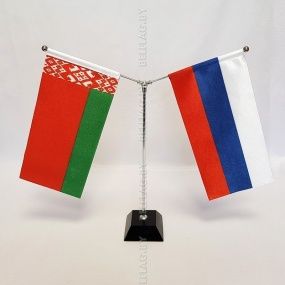 Флагшток настольный Y-образный на черной пластик. подставке, ассорти