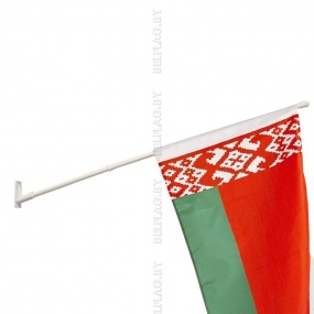 Флагшток настенный, пластиковый, белый, длина 120 см