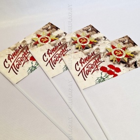 Флажки на палочке бумажные 9 мая (50 шт.)