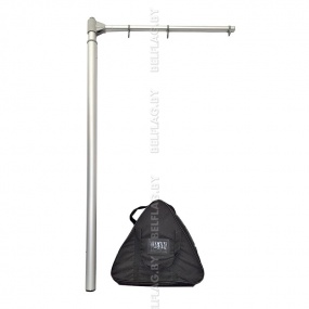 Флагшток рекламный 2 м, с баннерным плечом, интерьерный, на пластиковой подставке