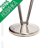 Флагшток напольный на 2 флага, телескопический, до 3 м, металл, хромированное серебро