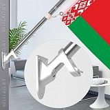 Флагшток настенный, уличный, нерж. с флагом Беларуси 75×150 см, (серебро) Флагшток настенный, уличный, нерж. с флагом Беларуси 75×150 см, (серебро)