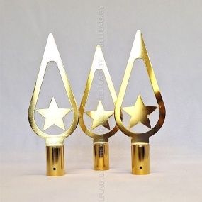 Флагшток напольный на 3 флага, телескопический, до 3 м, металл, золото