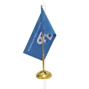 Флагшток настольный, металлический, однорожковый 32 см, золото Флагшток настольный, металлический, однорожковый 32 см, золото