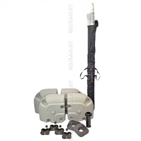 Флагшток телескоп, 5 м, с баннерным плечом, на усиленном пластиковом основании