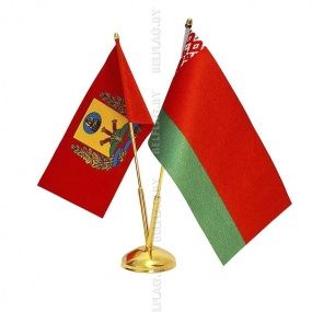 Флагшток настольный, металлический, двухрожковый, 32 см, золото Флагшток настольный, металлический, двухрожковый, 32 см, золото