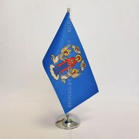 Флагшток настольный, металлический, однорожковый 32см, серебро, DR32S1 Флагшток настольный, металлический, однорожковый 32см, серебро, DR32S1