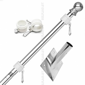 Флагшток настенный из нержавеющей стали 180 см, с кронштейном