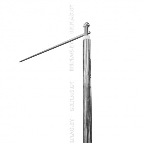 Флагшток телескопический 5 м (нерж. сталь, хром) с баннерным плечом и основанием