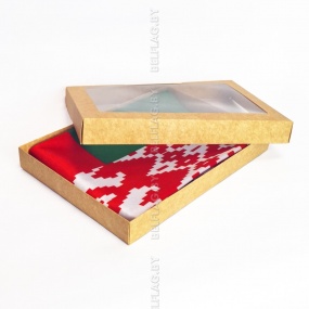 Коробка упаковочная 355х255х40 мм крафт с прозрачным окном