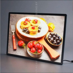 Ультра тонкая алюминиевая рамка с подсветкой А1, толщина 10мм, цвет черный