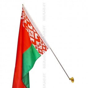 Флагшток на присоске, длиной 120см, цвет основания золото