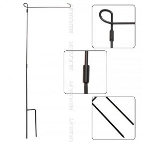 Флагшток садовый 93 см, металлический, черный, под флаг 45x30 см