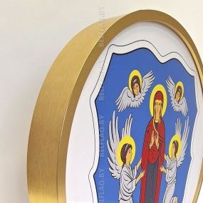 Герб г. Минска д. 30 см в золотой раме