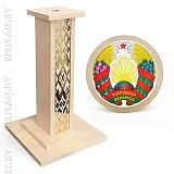 Комплект тумба для флага и герб РБ (дуб беленый) Комплект тумба для флага и герб РБ (дуб беленый)