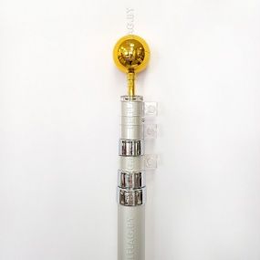 Флагшток алюминиевый 6,0 м, уличный, телескопический, с навершием шар