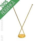 Флагшток настольный, металлический, V-образный на два флажка, золото