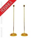 Флагшток настольный, однорожковый 30 см, с навершием шар, золото