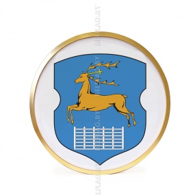 Герб г. Гродно д. 30 см в золотой раме