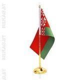 Флажок РБ 12*24см., атлас, настольный, на 1-рожковой метал. подставке