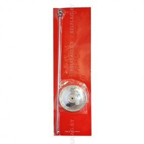 Флагшток настольный, однорожковый 35 см, с навершием шар, серебро DR35S