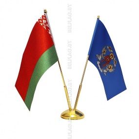 Флагшток настольный, металлический, двухрожковый, 32 см, золото Флагшток настольный, металлический, двухрожковый, 32 см, золото