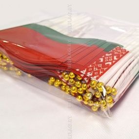 Флажки тканевые РБ с навершием шар (100 штук) 30 см