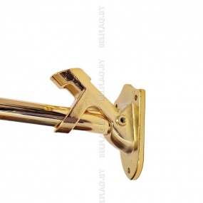 Флагшток настенный из нержавеющей стали 180 см, с кронштейном, цвет золото