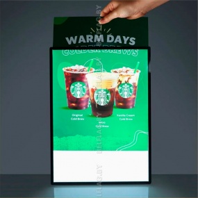 Ультра тонкая алюминиевая рамка с подсветкой А3, толщина 10мм, цвет черный